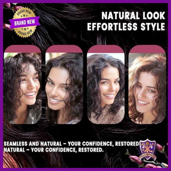 Human Hair Topper Clip-In Straight Hairpiece Silk Base 12 Inch